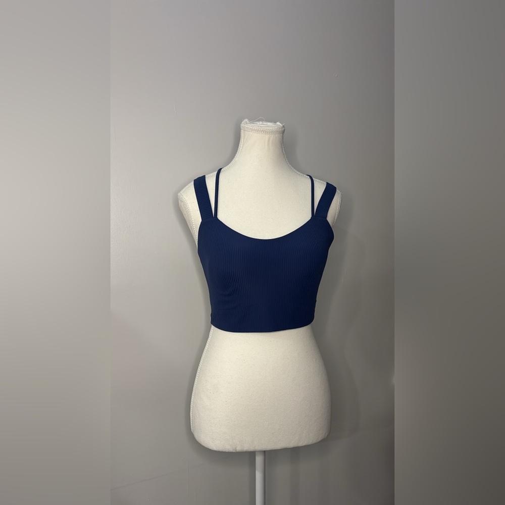 Lululemon Athletica Deep Blue Ribbed Crop Top